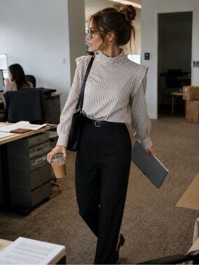 Everlane Top 6 Office Brown
